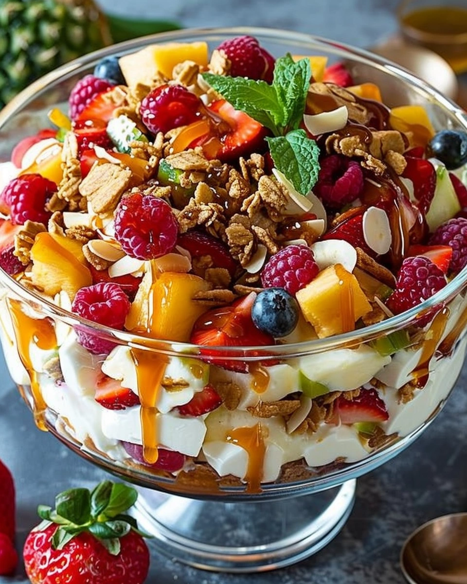 Caramel Crunch Cheesecake Fruit Salad
