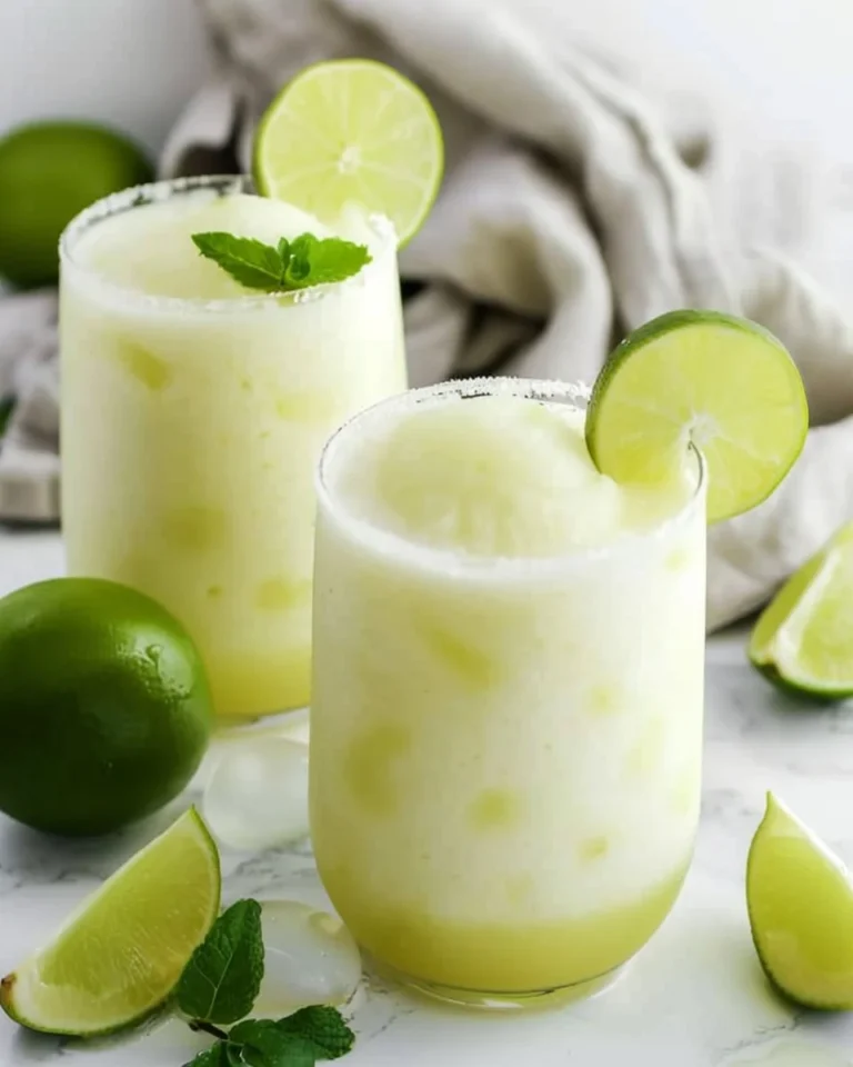 Freshly made Brazilian Limeade served in a glass with limes