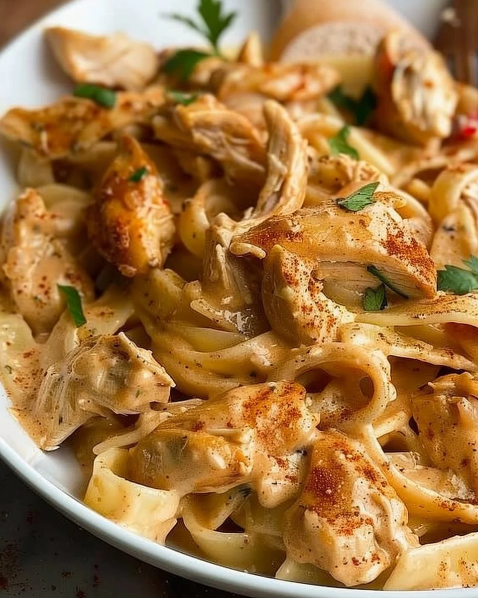 Delicious Cajun Chicken Pasta in Creamy Sauce served in a bowl