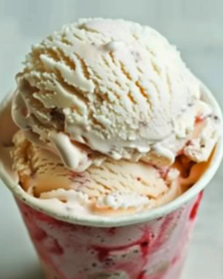 Homemade ice cream in a bowl with fresh toppings