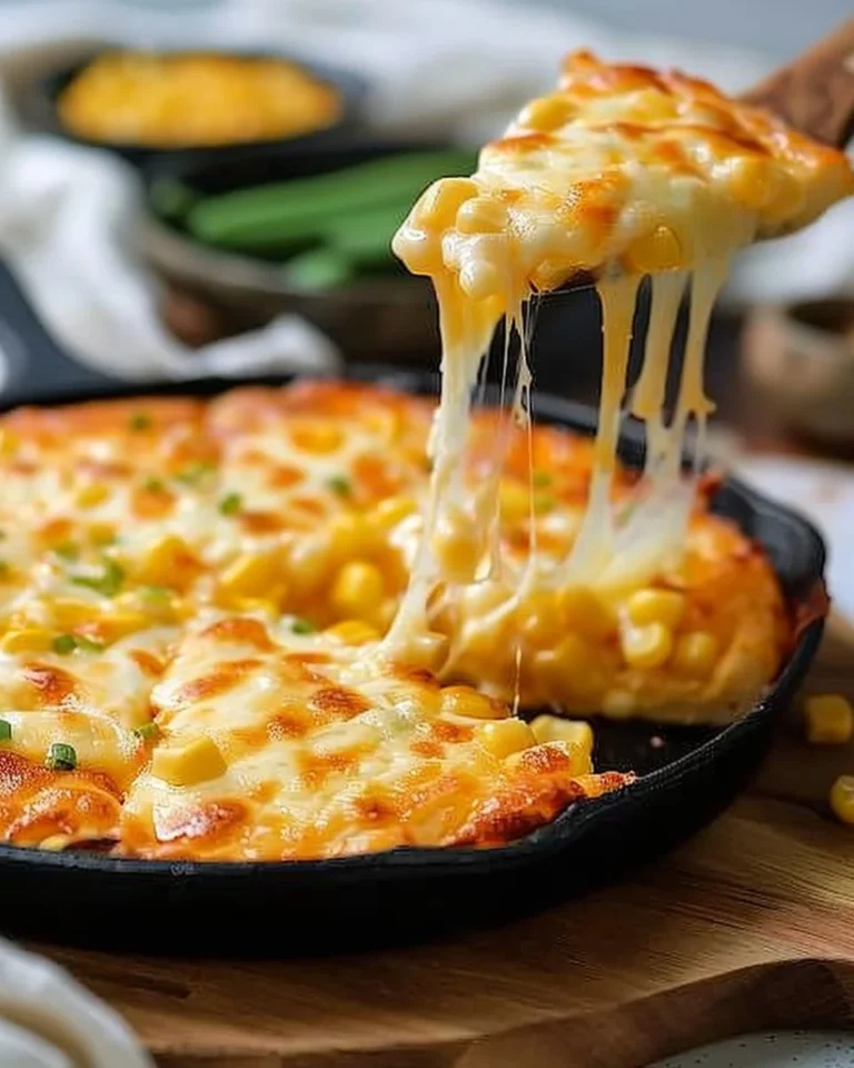 Korean corn cheese dish with melted cheese and sweet corn