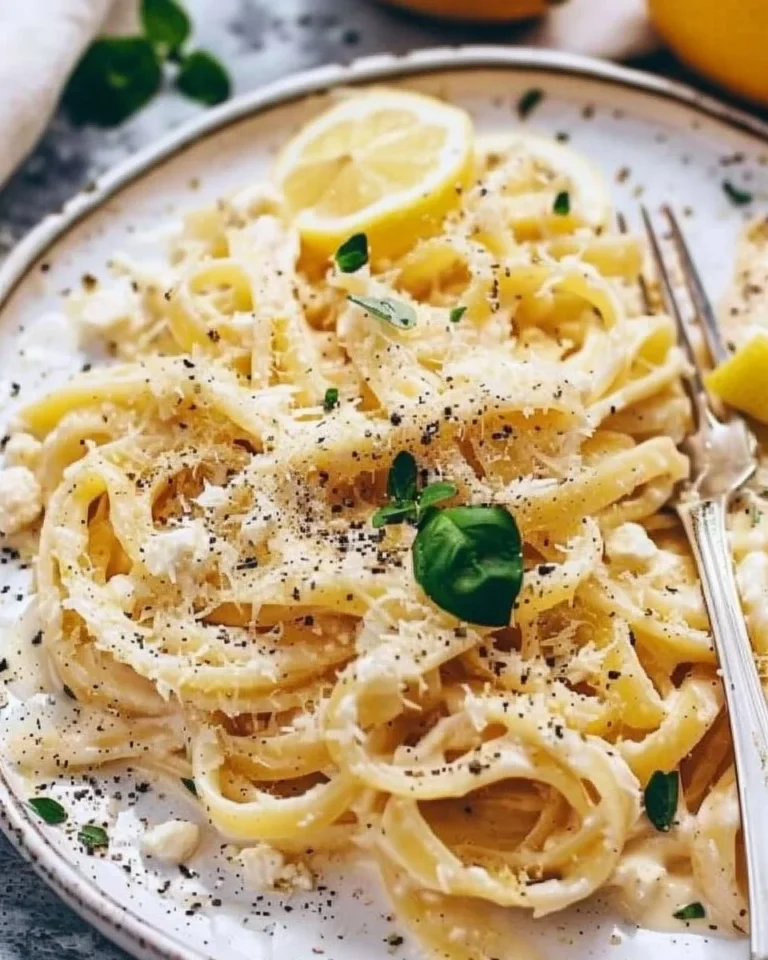 Plate of Lemon Ricotta Pasta garnished with fresh herbs and lemon zest