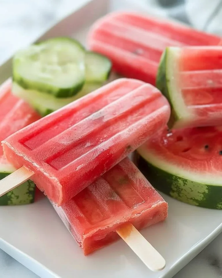 Refreshing watermelon popsicles made with fresh watermelon juice