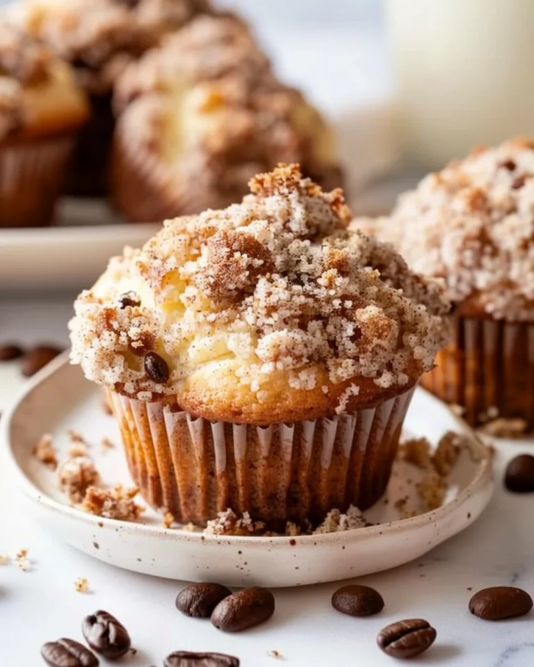 Delicious homemade Coffee Cake Muffins with crumbly topping and coffee flavor