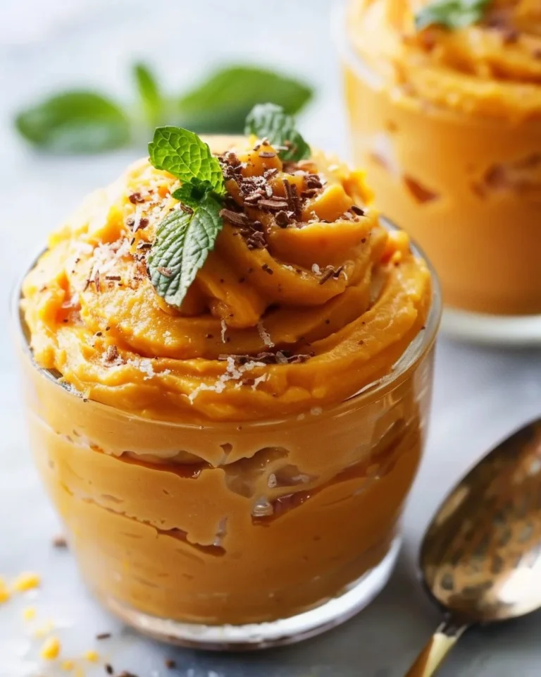 Decadent sweet potato mousse in a elegant dessert bowl