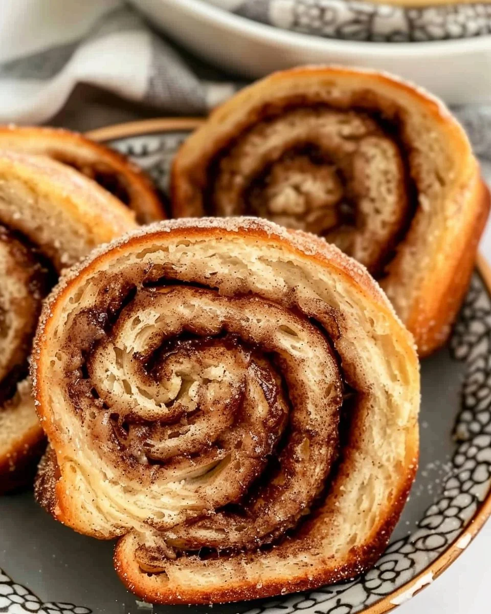 Freshly baked homemade cinnamon swirl bread with a delicious swirl pattern.