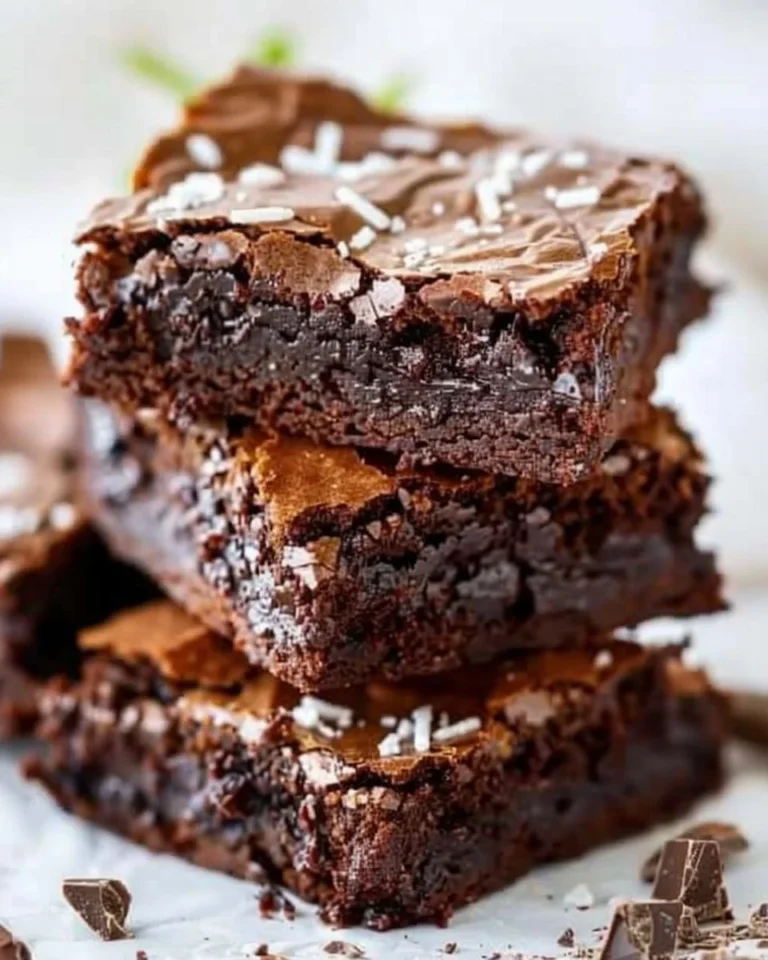 Delicious Nutella brownies topped with chocolate chips and served on a plate