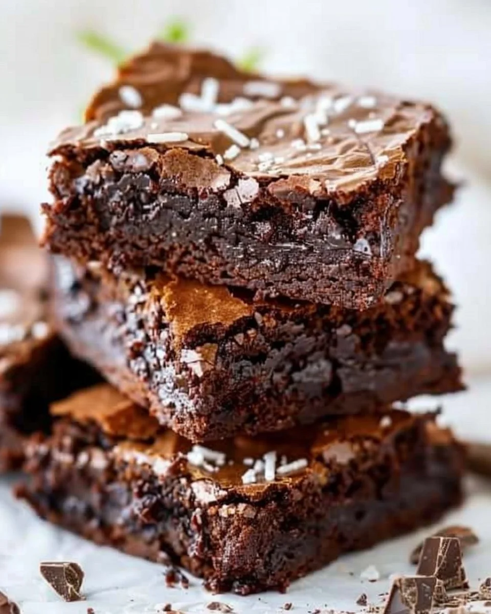 Delicious Nutella brownies topped with chocolate chips and served on a plate