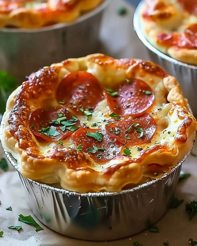 Delicious mini pizza pot pies baked to golden perfection