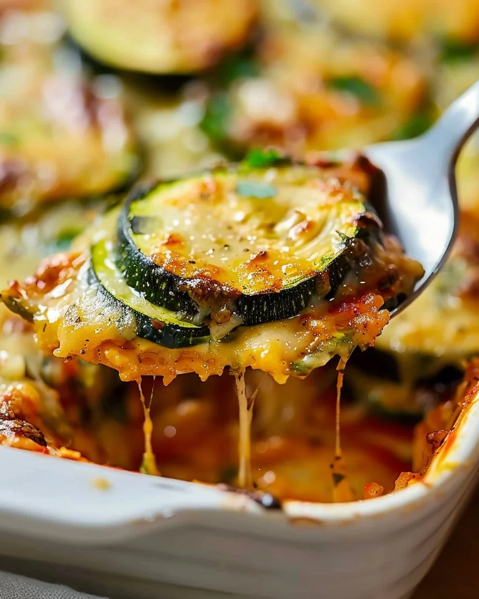 Baked Parmesan Zucchini slices topped with cheese and herbs