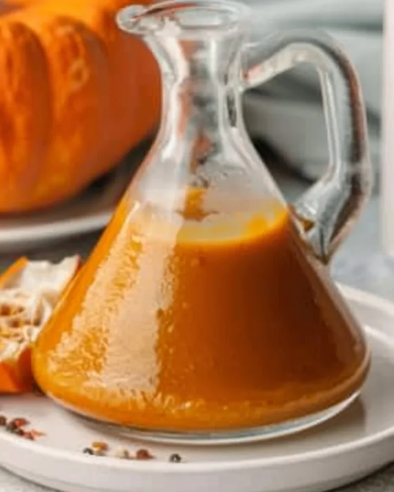 Pumpkin pie syrup in a glass bottle with autumn leaves around it.