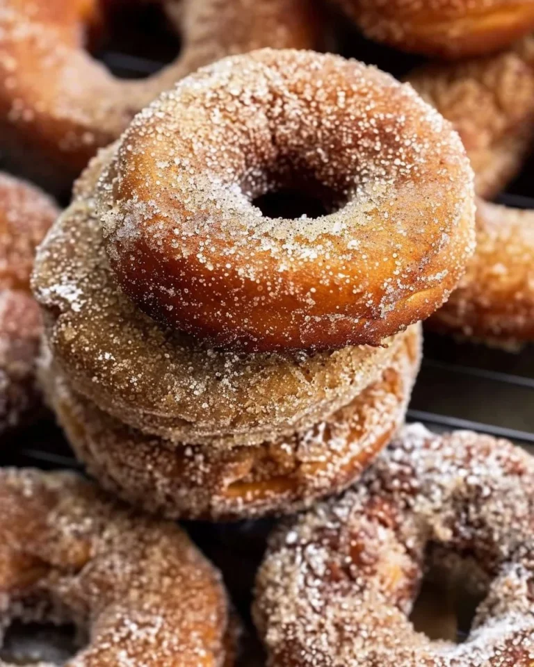 Homemade baked apple cider donuts with cinnamon glaze
