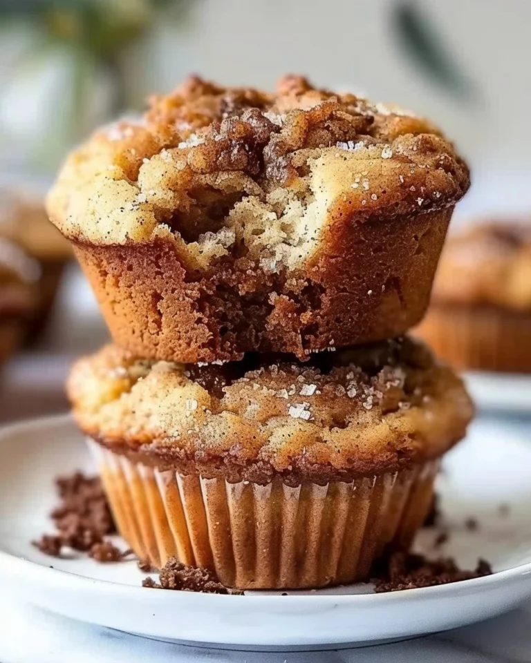 Delicious banana bread muffins with a coffee cake swirl topping